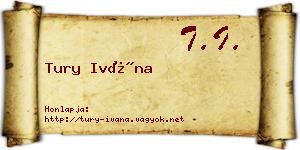 Tury Ivána névjegykártya